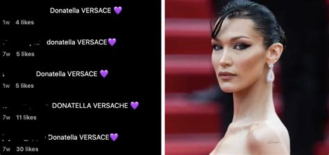 donatella versace comment on bella hadid|donatella versace purple heart meaning.